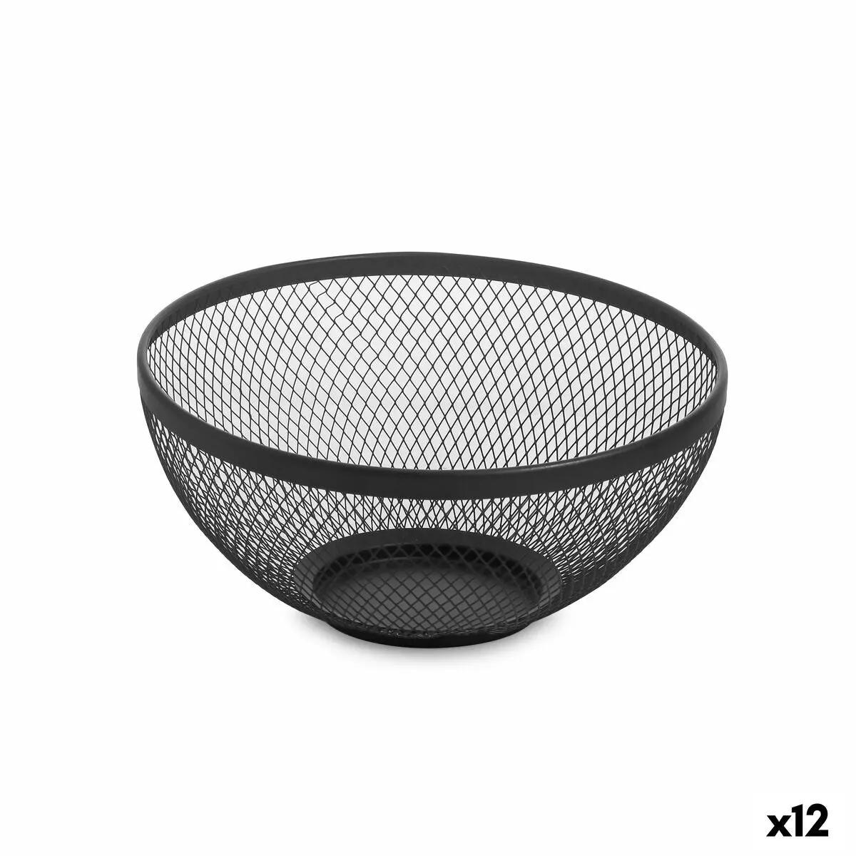 Fruit Bowl Confortime Black Metal 26 X 12,5 Cm (12 Units) 1