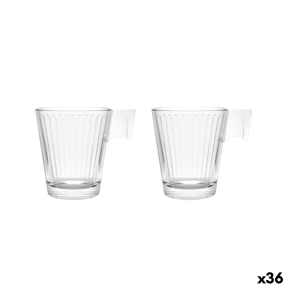 Piece Coffee Cup Set La Mediterránea Napoli Lineal Transparent Glass 210 Ml 2 Pieces (36 Units) 1
