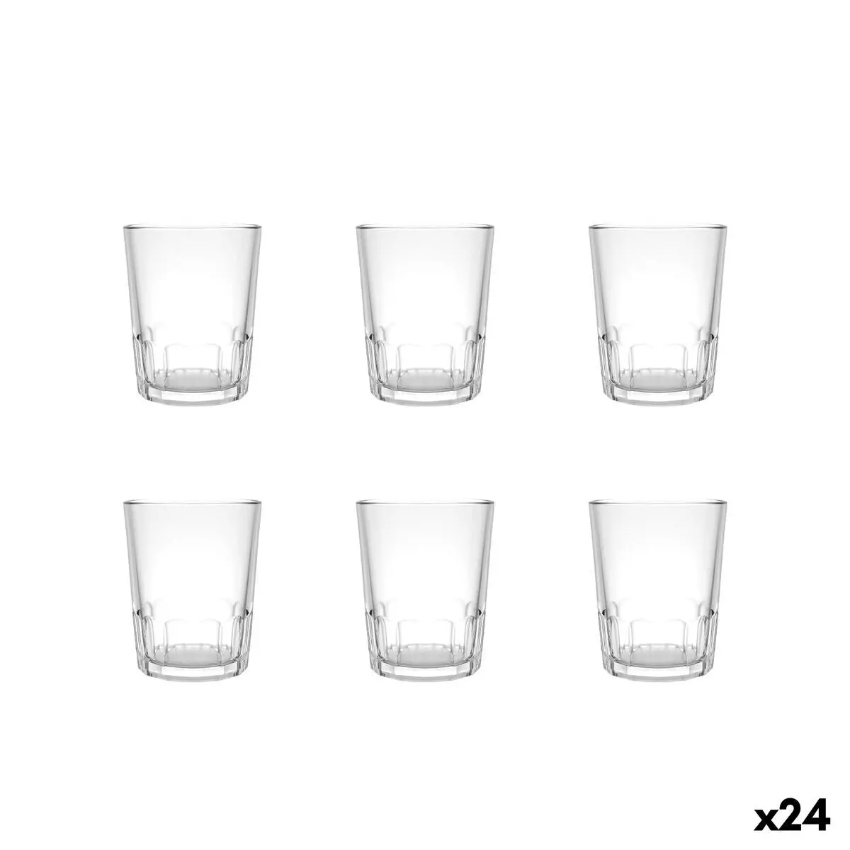 Set Of Glasses La Mediterránea Cairo Transparent Glass 110 Ml 6 Pieces (24 Units) 1