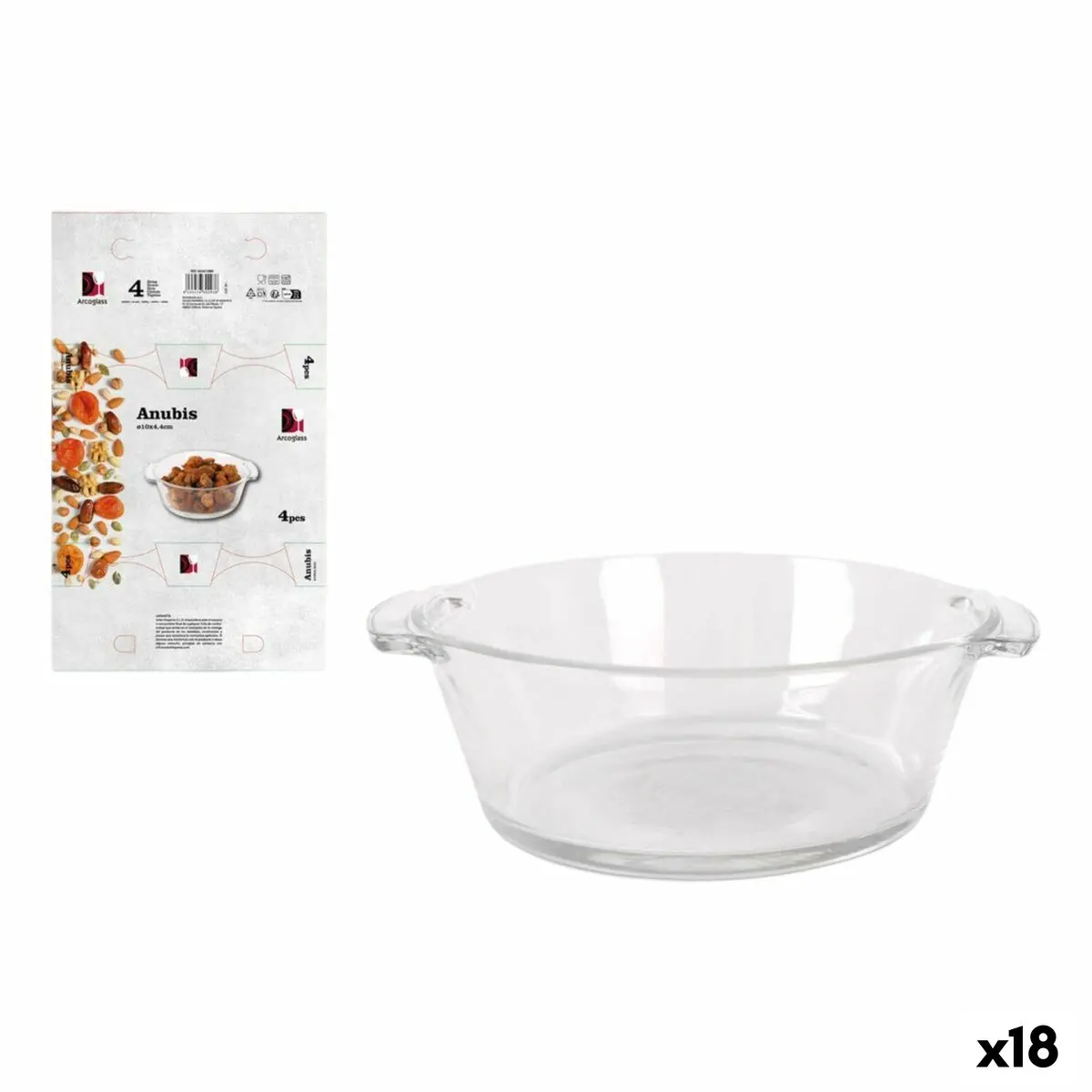 Appetizer Set Arcoglass Anubis Glass 4 Pieces (18 Units) 1