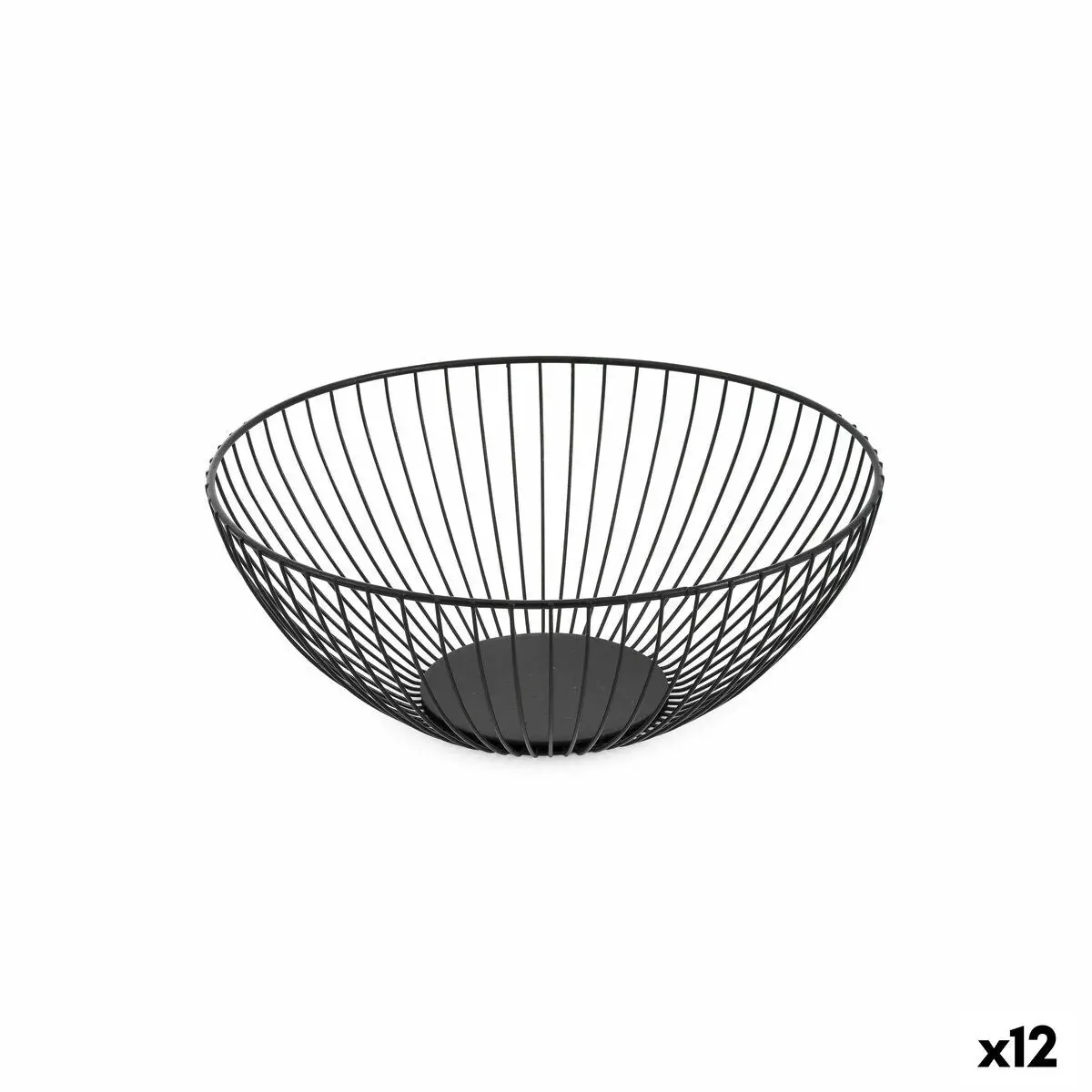 Fruit Bowl Confortime Black Metal 24,5 X 24,5 X 10 Cm (12 Units) 1