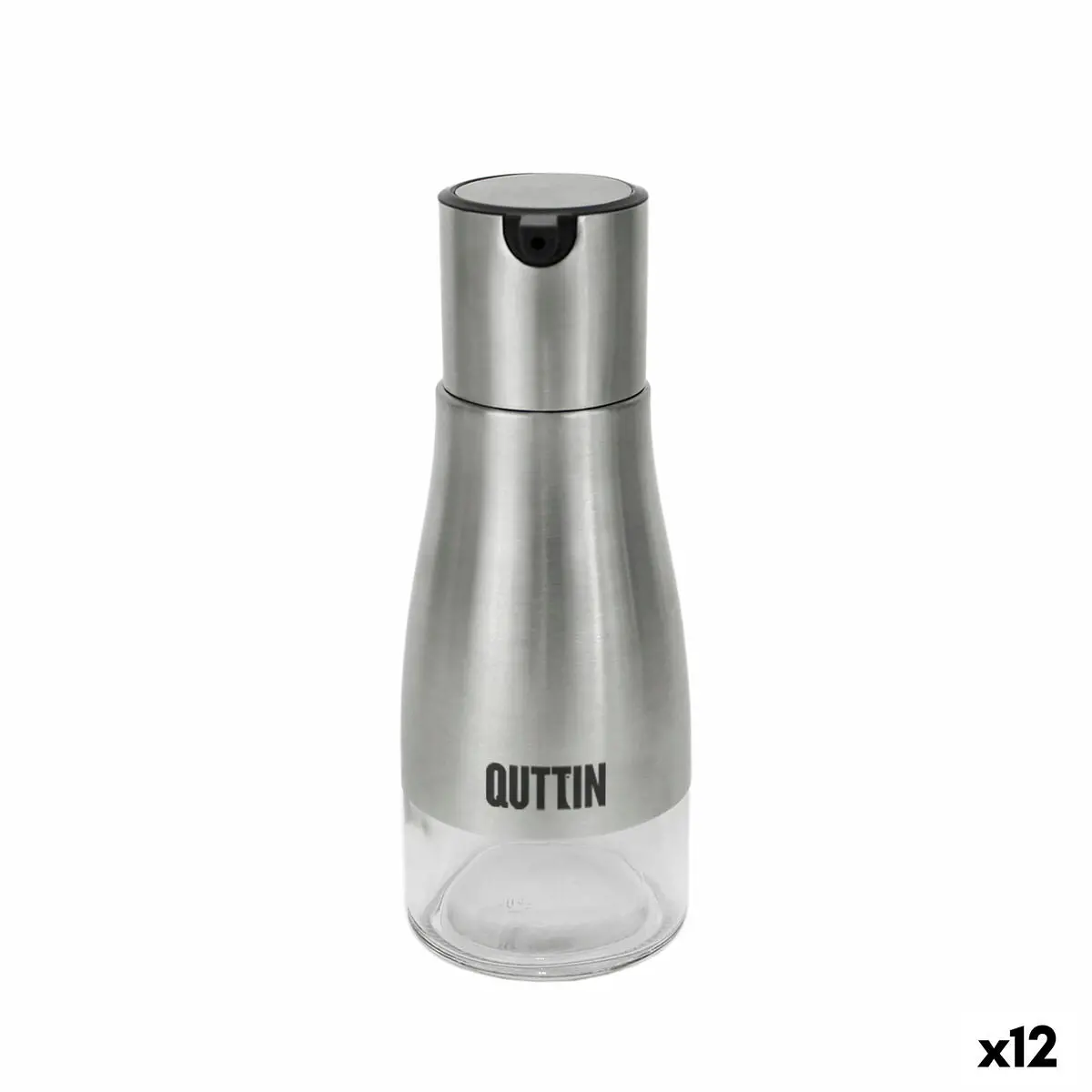 Cruet Quttin Transparent Silver Stainless Steel 0,32 L (12 Units) 1