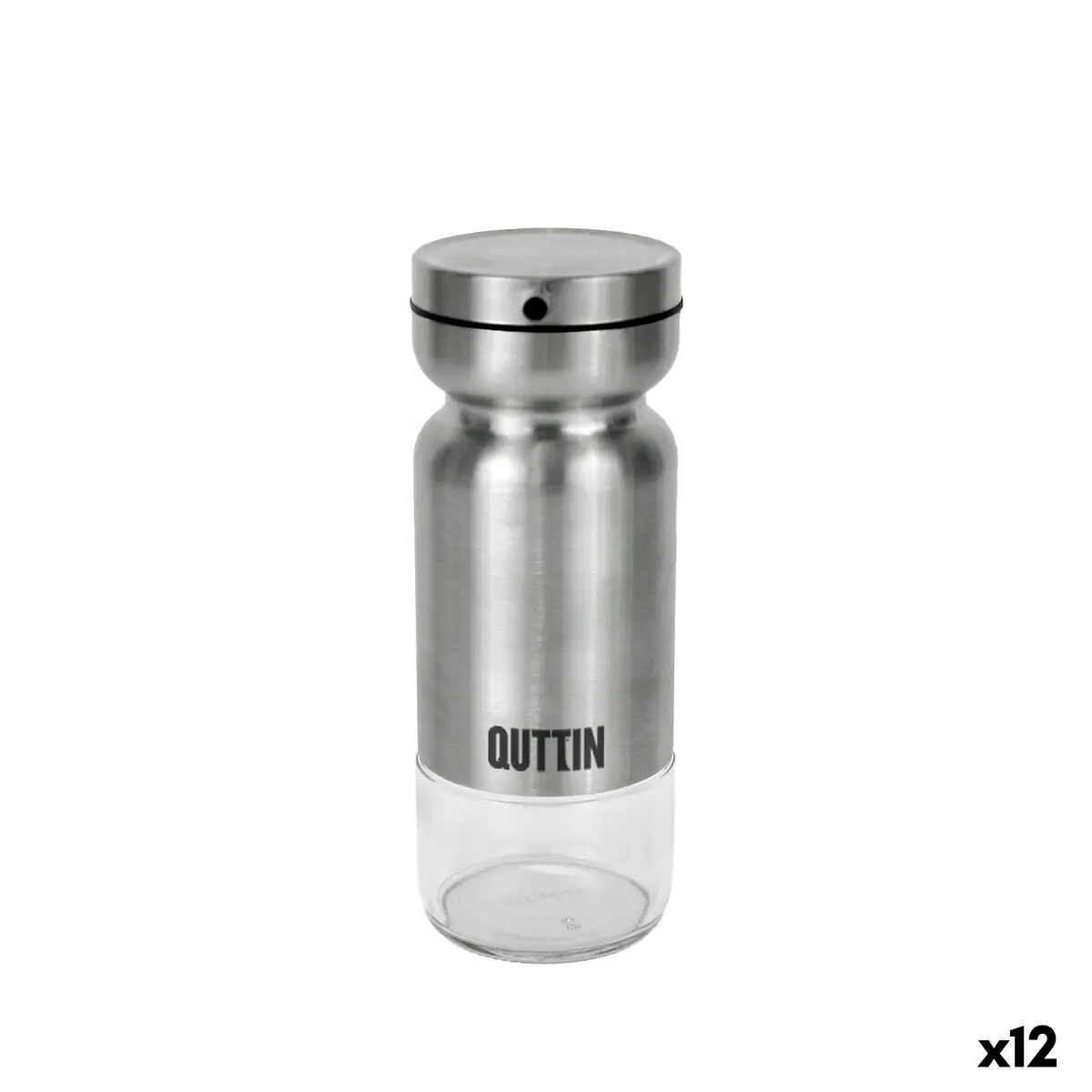 Cruet Quttin Transparent Silver Stainless Steel 0,36 L (12 Units) 1