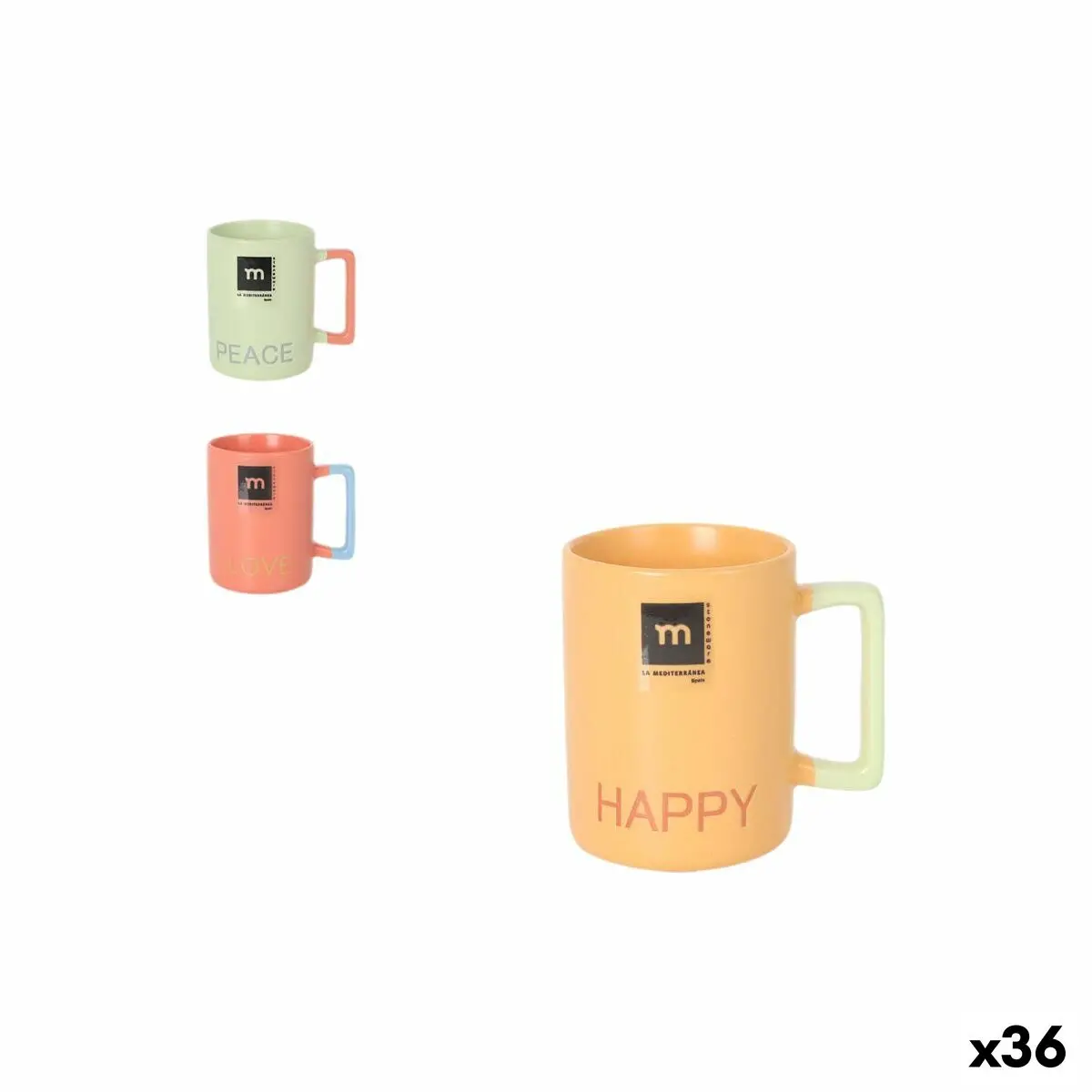 Tea And Coffee Cup La Mediterránea Love & Peace 90 Ml (36 Units) 1
