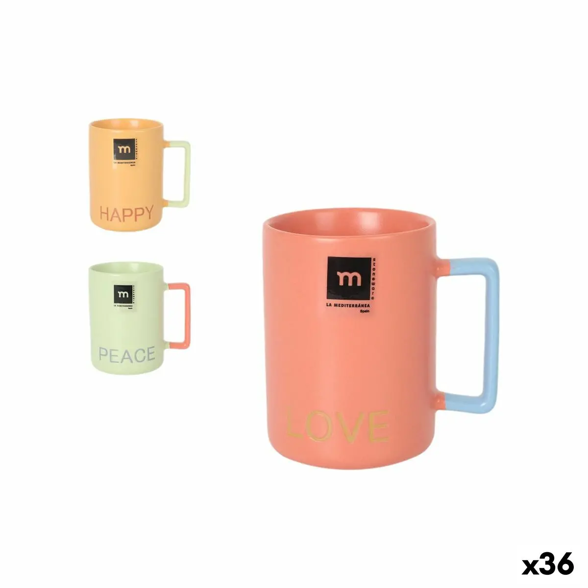 Cup La Mediterránea Love&Peace 340 Ml (36 Units) 1