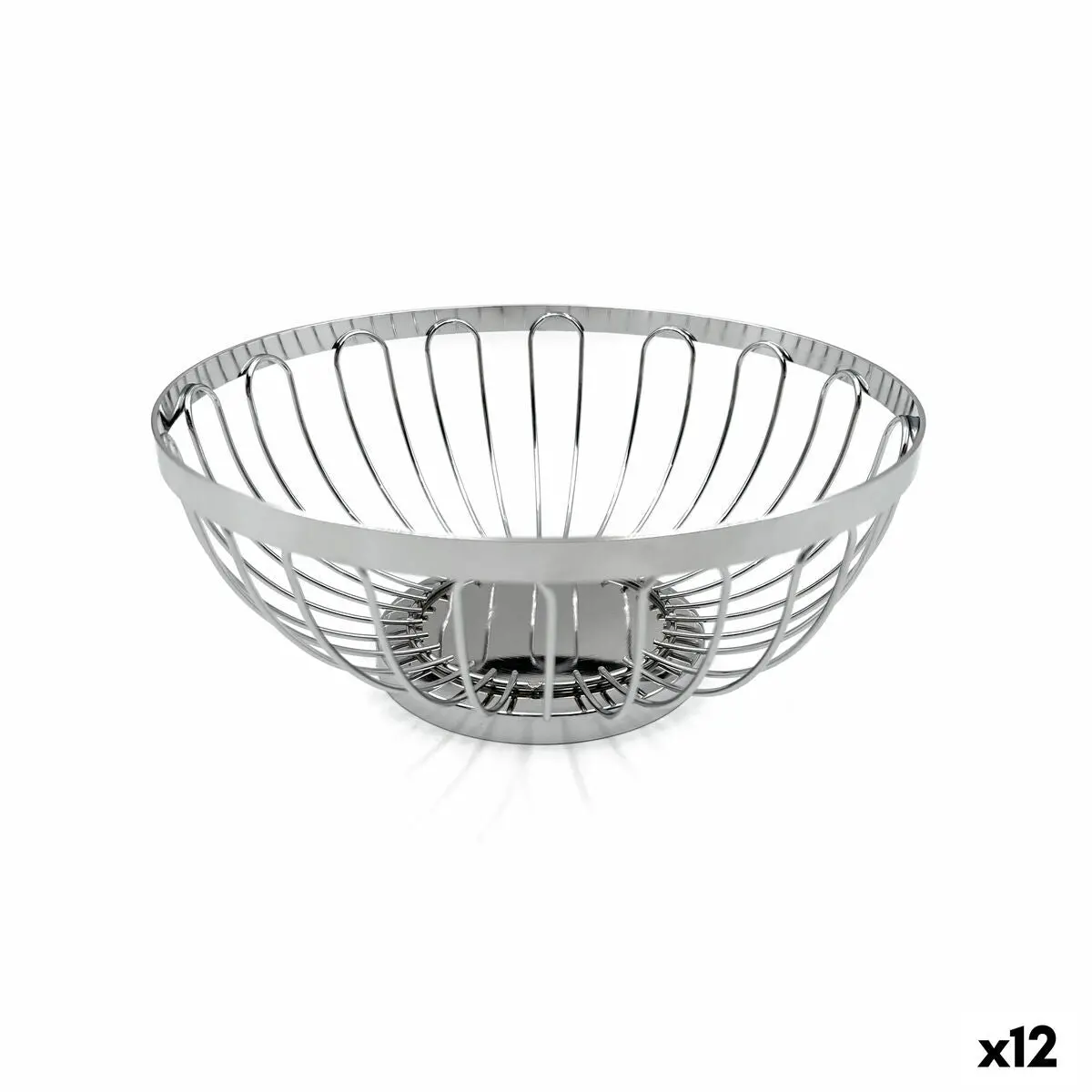 Breadbasket My Bar Silver Metal Ø 20,5 X 8,5 Cm (12 Units) 1