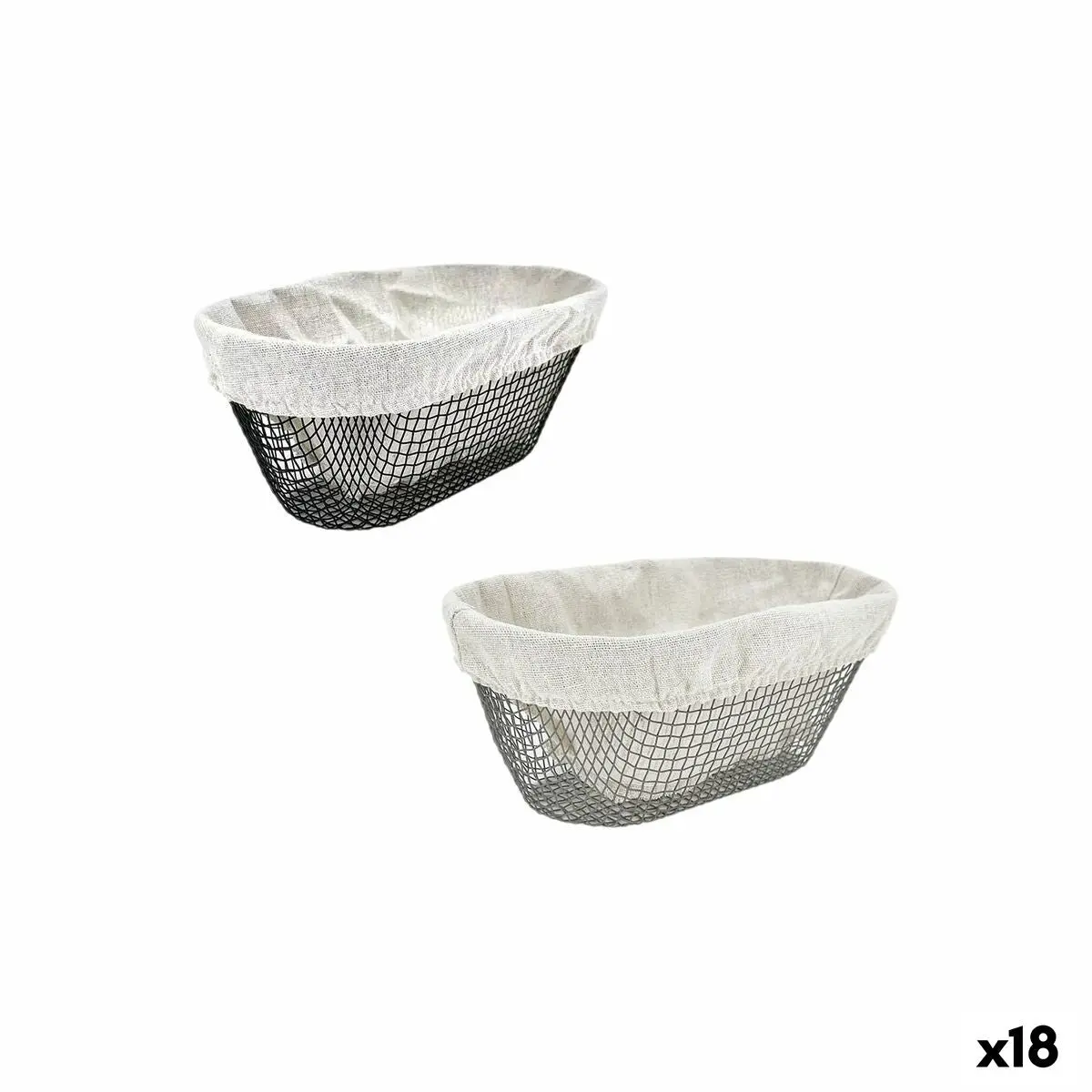 Bread Basket Metal Oval 25 X 13 X 10 Cm (18 Units) 1