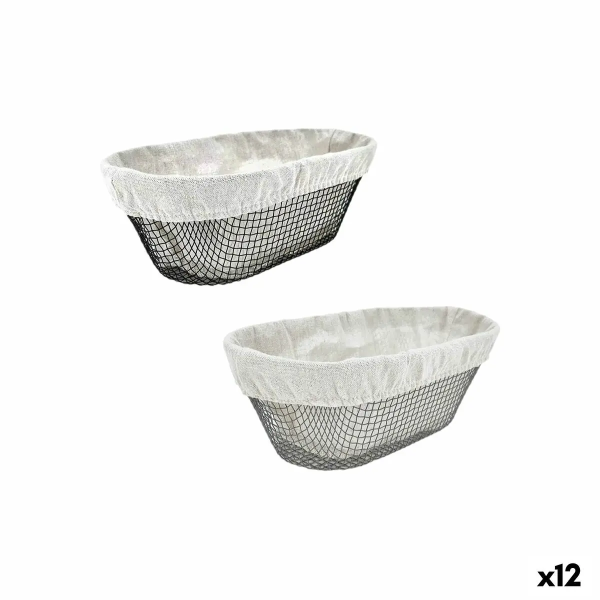 Bread Basket Metal Oval 28 X 15 X 10 Cm (12 Units) 1