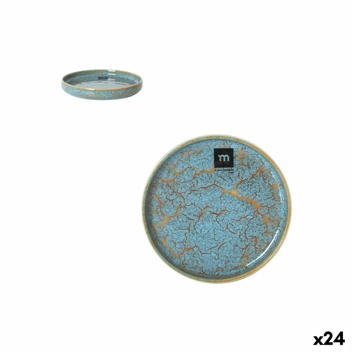 Serving Platter La Mediterránea Scratch Blue 13,7 X 2 Cm (24 Units) 1