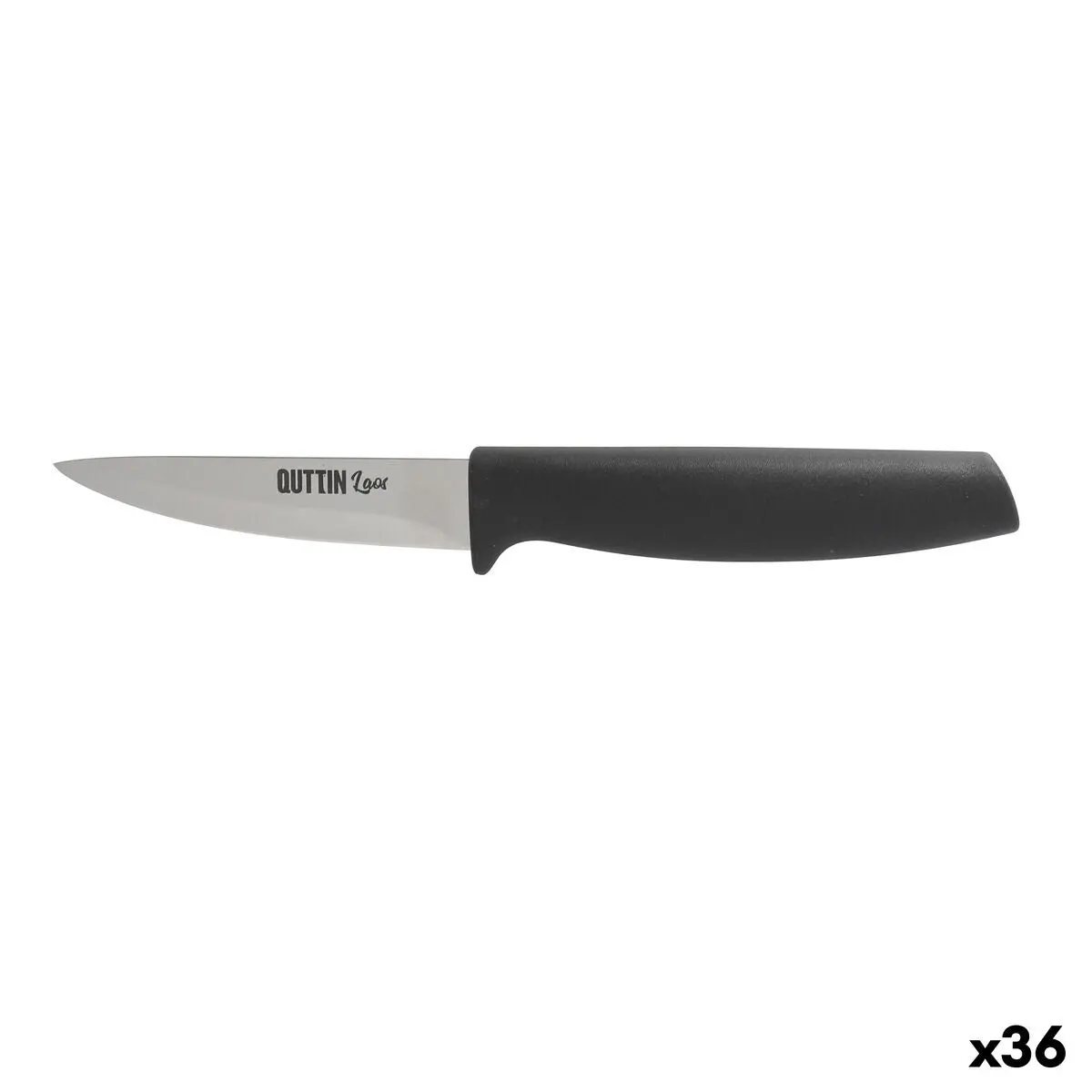 Peeler Knife Quttin Laos Black Silver Stainless Steel 8,5 Cm (36 Units) 1