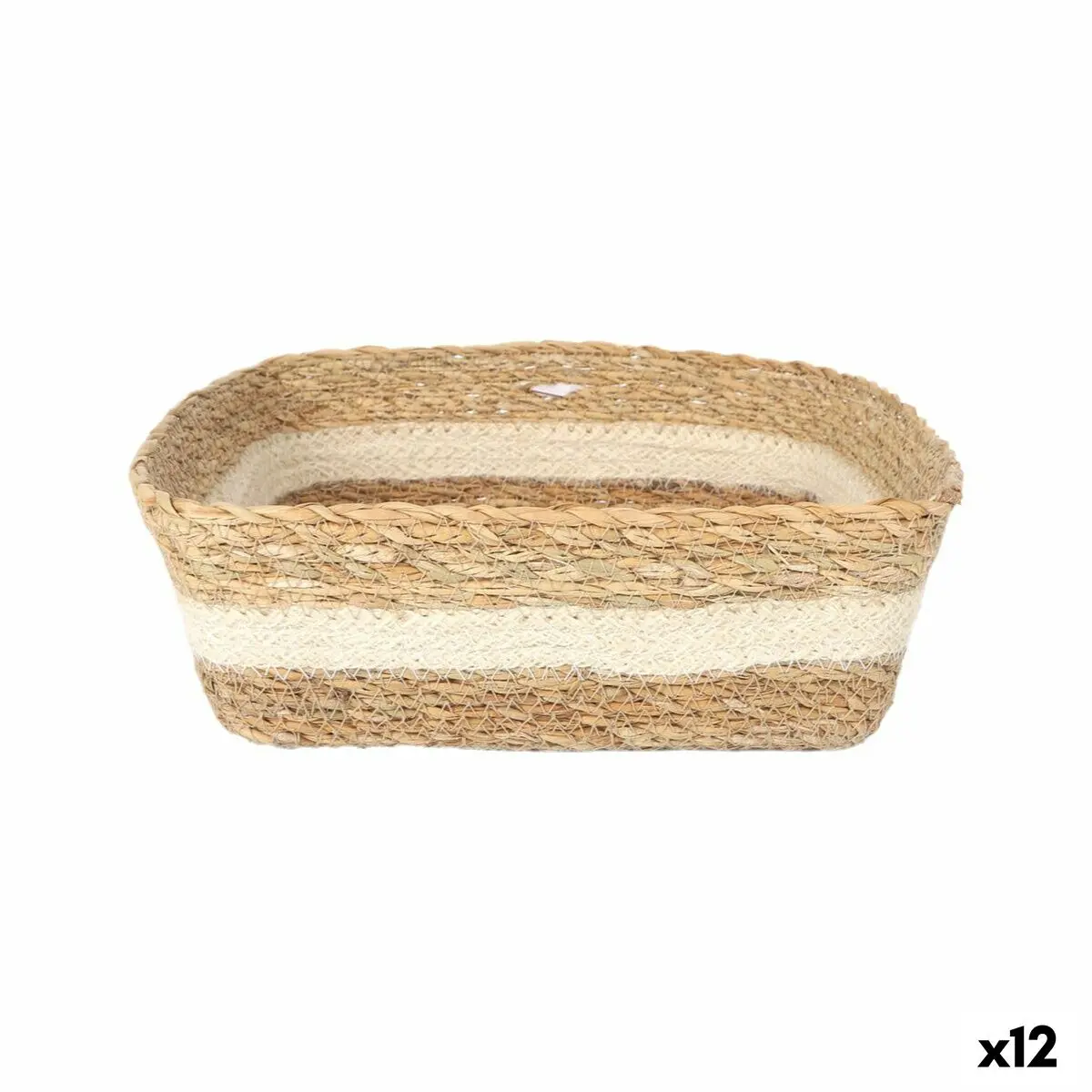 Storage Box Privilege Wicker Squared 22 X 22 X 8 Cm (12 Units) 1