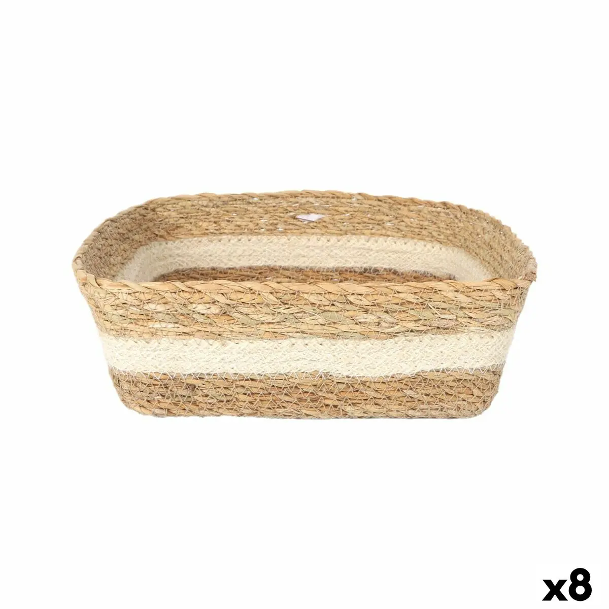 Storage Box Privilege Wicker Squared 27 X 27 X 9 Cm (8 Units) 1