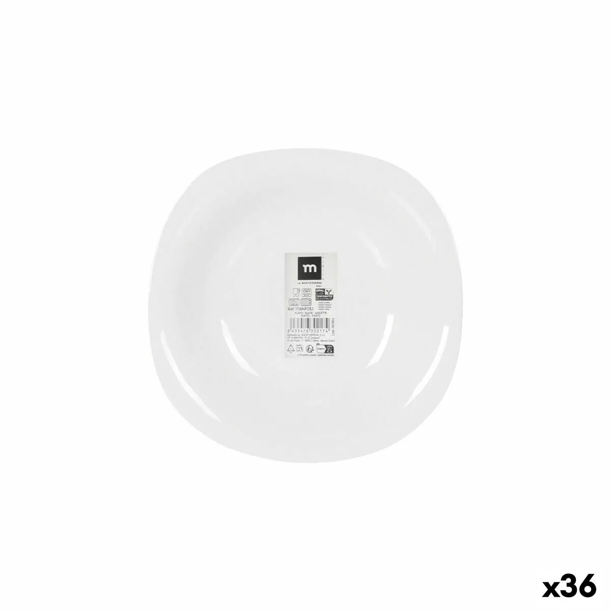 Deep Plate La Mediterránea Palaos 21 X 21 X 3,5 Cm (36 Units) 1